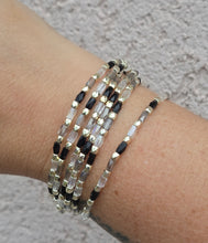 Load image into Gallery viewer, "The Maria" Black Mix Crystal Stretch Bracelet