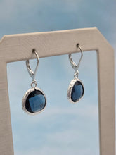 Load image into Gallery viewer, Montana Blue - Mini Teardrop Gemstone Leverback Earrings