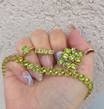 Load image into Gallery viewer, Oval Peridot Tennis Bracelet - 14K Yellow Gold - Estate