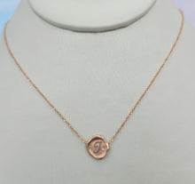 Load image into Gallery viewer, Wax Initial T Stamp Necklace - 14K Rose Gold