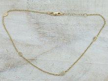 Load image into Gallery viewer, Oval &amp; Cable Chain Anklet - 14K Yellow Gold