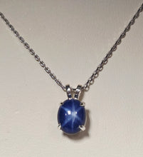 Load image into Gallery viewer, Blue Star Sapphire Necklace - Sterling Silver