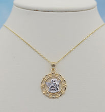 Load image into Gallery viewer, 14k with Rhodium Cherub Angel Pendant