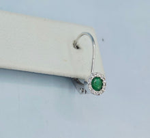 Load image into Gallery viewer, Emerald &amp; Diamond Leverback Earrings