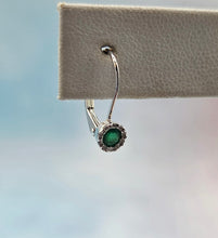 Load image into Gallery viewer, Emerald &amp; Diamond Leverback Earrings