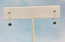 Load image into Gallery viewer, Emerald &amp; Diamond Leverback Earrings