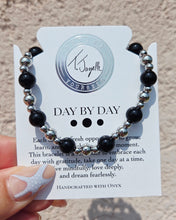 Load image into Gallery viewer, Onyx Silver Day By Day Beaded Bracelet - TJazelle