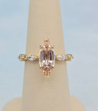 Load image into Gallery viewer, 14K Yellow Gold Marquise Peach Morganite and Diamond Ring - Marie's Custom Design