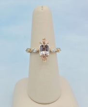 Load image into Gallery viewer, 14K Yellow Gold Marquise Peach Morganite and Diamond Ring - Marie's Custom Design
