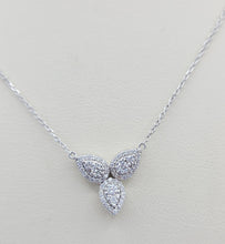 Load image into Gallery viewer, Three Marquise Diamond Necklace - 14k White Gold