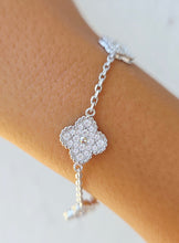 Load image into Gallery viewer, CZ Clover Bracelet - Sterling Silver