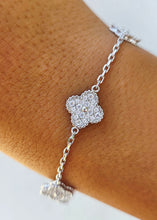 Load image into Gallery viewer, CZ Clover Bracelet - Sterling Silver