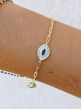Load image into Gallery viewer, Evil Eye Chain Bracelet - Gold Plated
