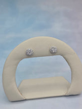 Load image into Gallery viewer, Diamond Cluster Stud Earrings .47 Carats - 14K White Gold