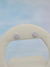 Load image into Gallery viewer, Diamond Cluster Stud Earrings .47 Carats - 14K White Gold