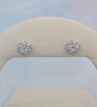 Load image into Gallery viewer, Diamond Cluster Stud Earrings .47 Carats - 14K White Gold