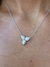Load image into Gallery viewer, Three Marquise Diamond Necklace - 14k White Gold