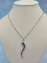 Load image into Gallery viewer, Italian Horn Necklace - Sterling Silver