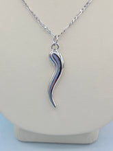 Load image into Gallery viewer, Italian Horn Necklace - Sterling Silver