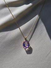 Load image into Gallery viewer, 14K Gold Pink Topaz Solitaire Necklace and Chain
