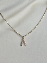 Load image into Gallery viewer, Petite Diamond Wishbone Charm - 14K Yellow Gold