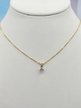 Load image into Gallery viewer, 1/4 Diamond Solitaire Necklace - 14K Yellow Gold