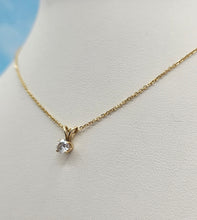 Load image into Gallery viewer, 1/4 Diamond Solitaire Necklace - 14K Yellow Gold