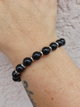 Load image into Gallery viewer, Onyx &amp; Silver Empowered Elegance Beaded Bracelet - TJazelle