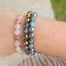 Load image into Gallery viewer, "Motivation" Blue Gold Agate Stacker - TJazelle