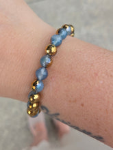 Load image into Gallery viewer, "Motivation" Blue Gold Agate Stacker - TJazelle