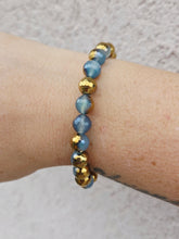 Load image into Gallery viewer, "Motivation" Blue Gold Agate Stacker - TJazelle
