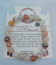 Load image into Gallery viewer, "Love" Strawberry Quartz Stacker - TJazelle