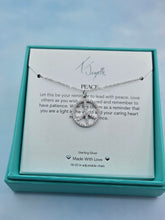 Load image into Gallery viewer, Peace Sign CZ Silver TJazelle Necklace