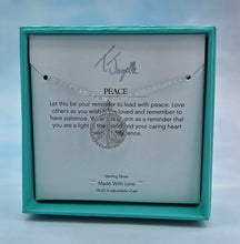 Load image into Gallery viewer, Peace Sign CZ Silver TJazelle Necklace