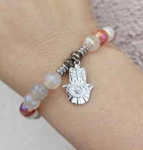 Load image into Gallery viewer, Hamsa CZ Silver Charm Bracelet - TJazelle