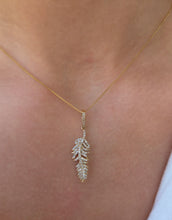 Load image into Gallery viewer, Diamond Feather Pendant