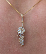 Load image into Gallery viewer, Diamond Feather Pendant