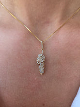 Load image into Gallery viewer, Diamond Feather Pendant