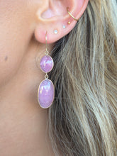 Load image into Gallery viewer, Pink Sapphire Drop Earrings - 14K Yellow Gold