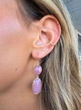 Load image into Gallery viewer, Pink Sapphire Drop Earrings - 14K Yellow Gold