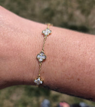 Load image into Gallery viewer, Mother of Pearl Clovers Bracelet - Our Whole Heart *Retired Style*