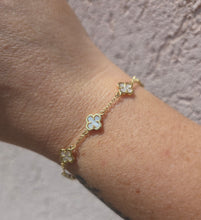 Load image into Gallery viewer, Mother of Pearl Clovers Bracelet - Our Whole Heart *Retired Style*