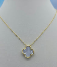 Load image into Gallery viewer, Mother of Pearl Clover Necklace - Gold Plated Sterling Silver