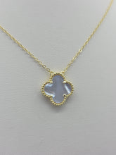 Load image into Gallery viewer, Mother of Pearl Clover Necklace - Gold Plated Sterling Silver