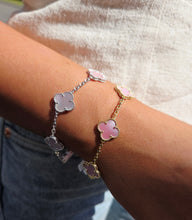 Load image into Gallery viewer, Pink Mother of Pearl Clover Bracelet