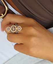 Load image into Gallery viewer, Le Vian Chocolatier® Ring featuring 1 1/2 cts. Chocolate Diamonds®, 3/8 cts. Vanilla Diamonds® set in 14K Strawberry Gold®