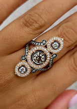 Load image into Gallery viewer, Le Vian Chocolatier® Ring featuring 1 1/2 cts. Chocolate Diamonds®, 3/8 cts. Vanilla Diamonds® set in 14K Strawberry Gold®