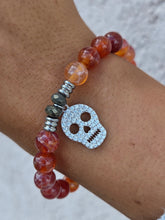 Load image into Gallery viewer, "Skull" CZ Silver Charm Bracelet - TJazelle