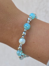 Load image into Gallery viewer, Aqua Agate Silver Day By Day Beaded Bracelet - TJazelle
