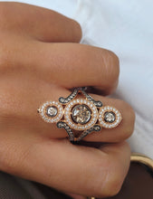 Load image into Gallery viewer, Le Vian Chocolatier® Ring featuring 1 1/2 cts. Chocolate Diamonds®, 3/8 cts. Vanilla Diamonds® set in 14K Strawberry Gold®